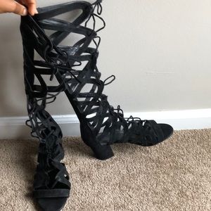Black Laced up sandals